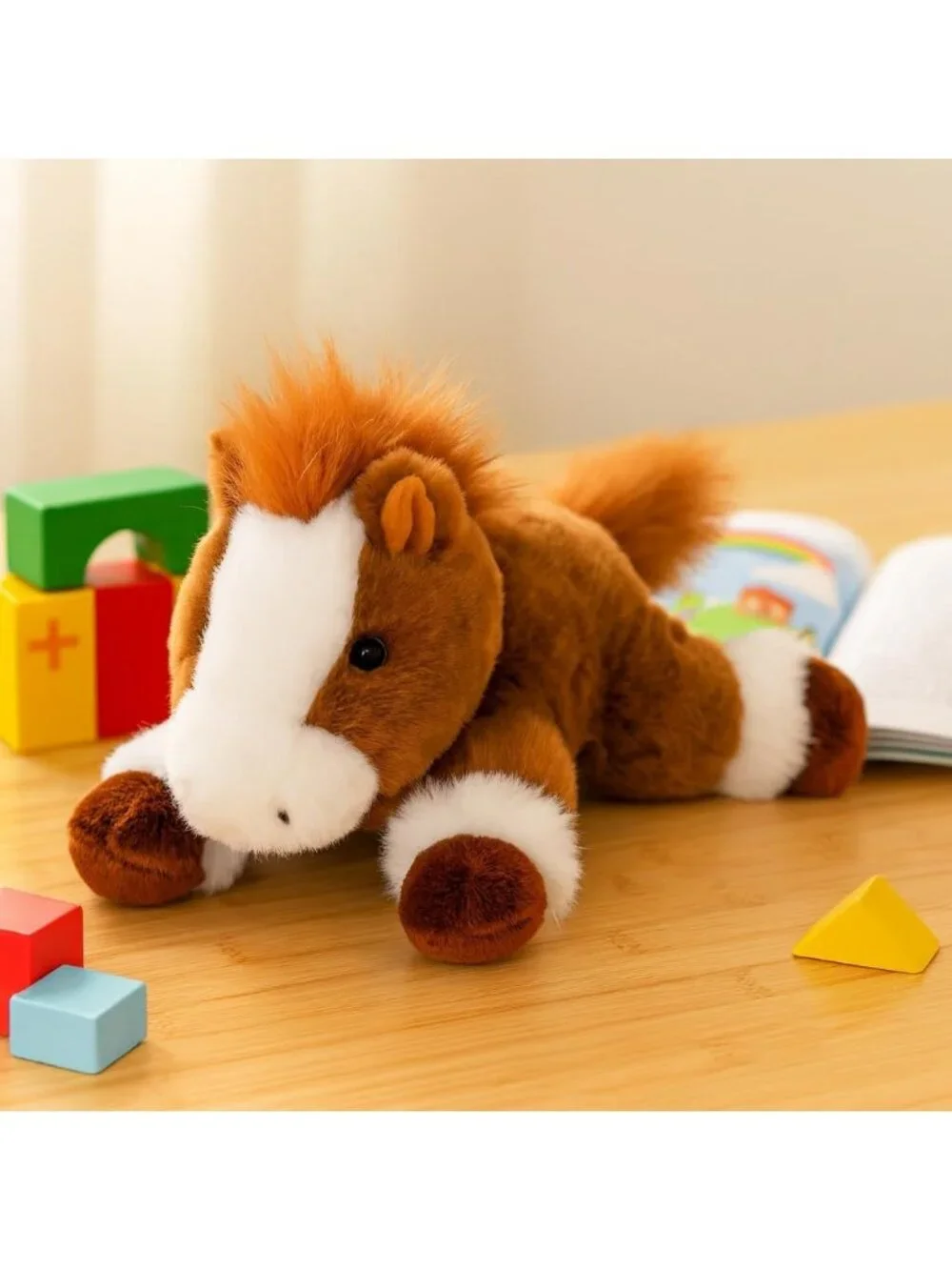 Horse Stuffed Animal Plush Toy Cute Soft Pocket Size Gift for Kids Girls